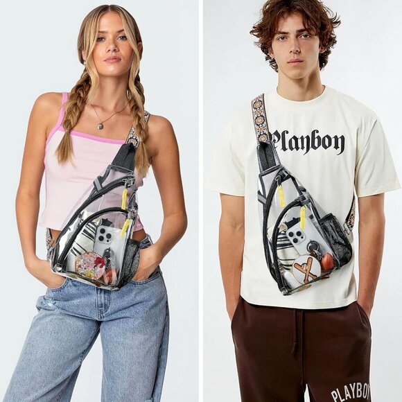 Clear Bag for Stadium Events Transparent Crossbody Bag Clear Purse for Women&Men - Picture 3 of 8